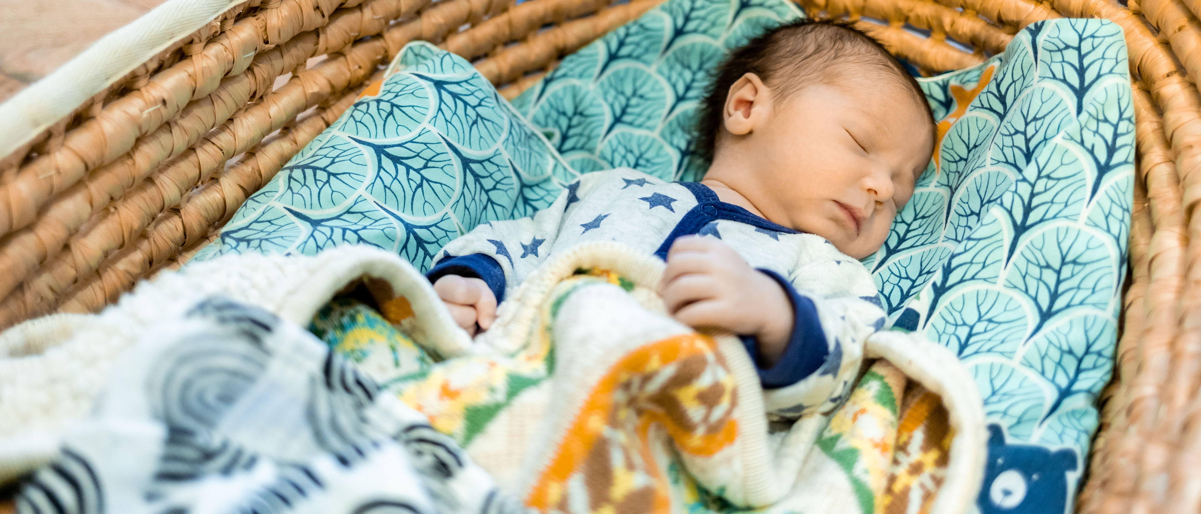 baby sleeping on a bassinet