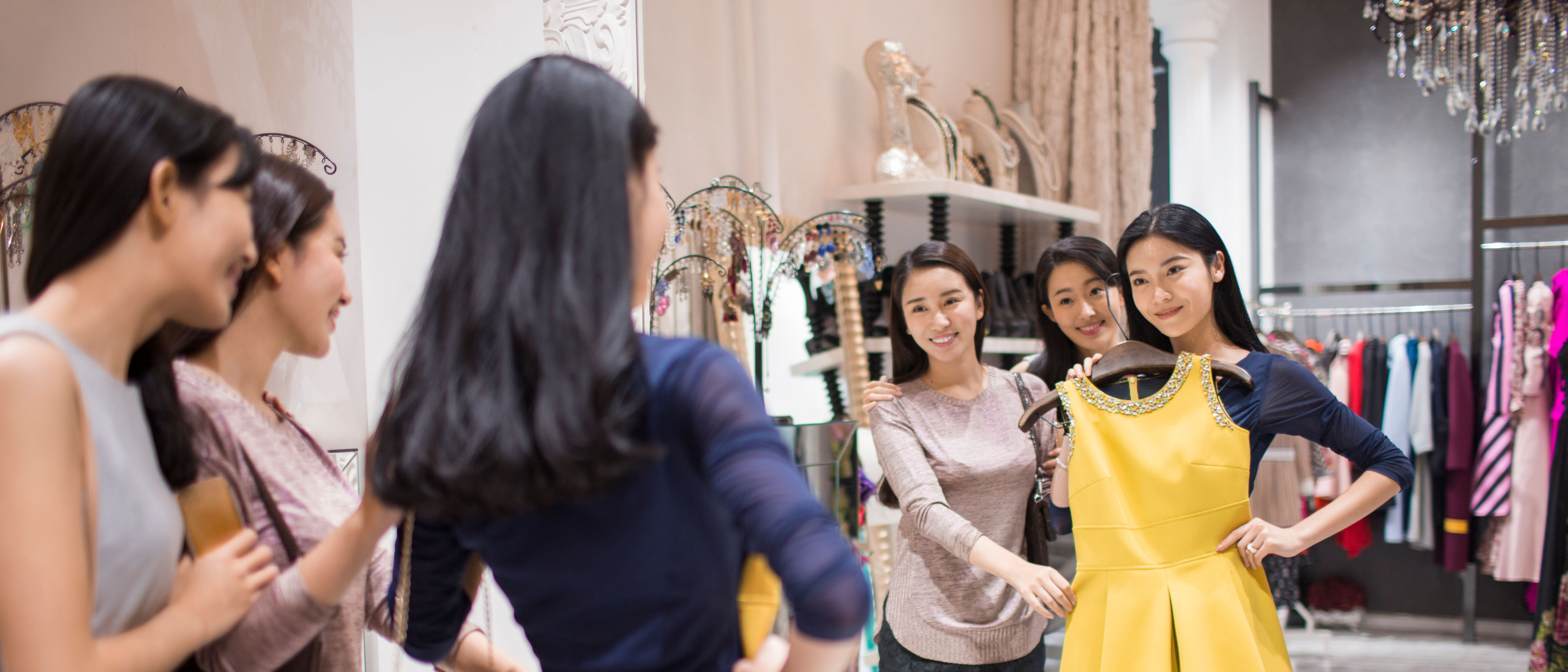 Female friends doing shopping