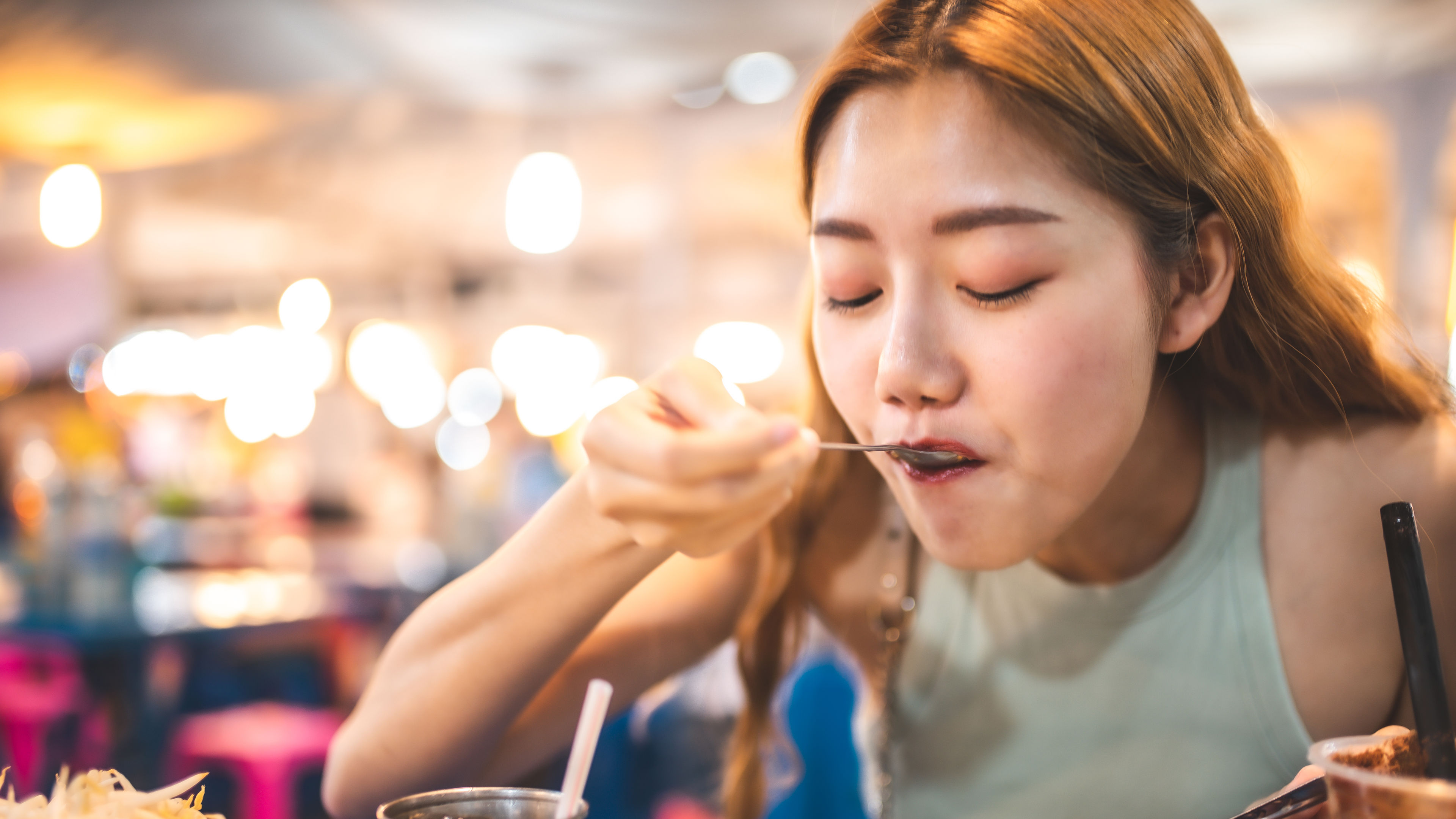 Woman eating food 