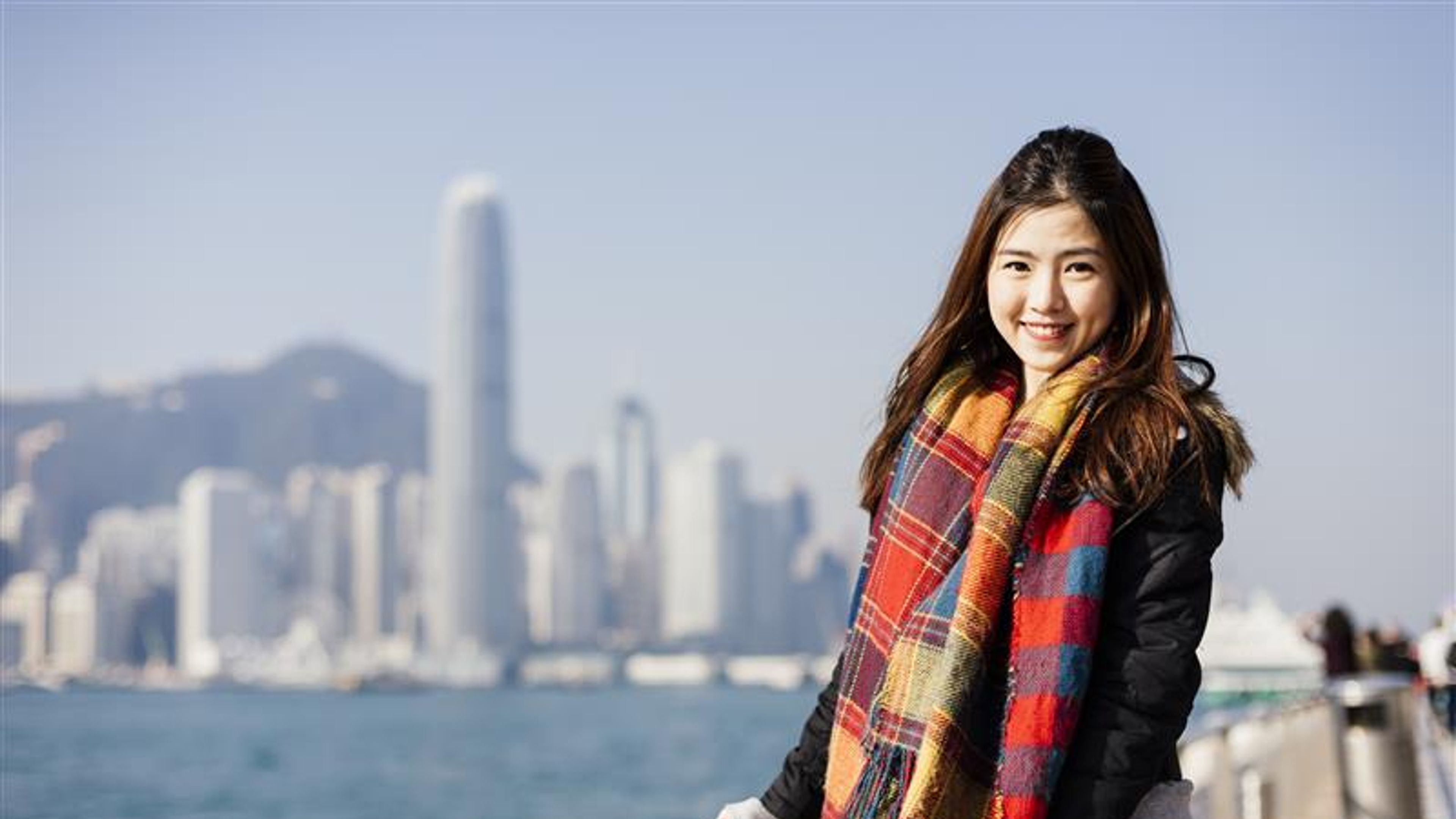 Woman in HK with scarf