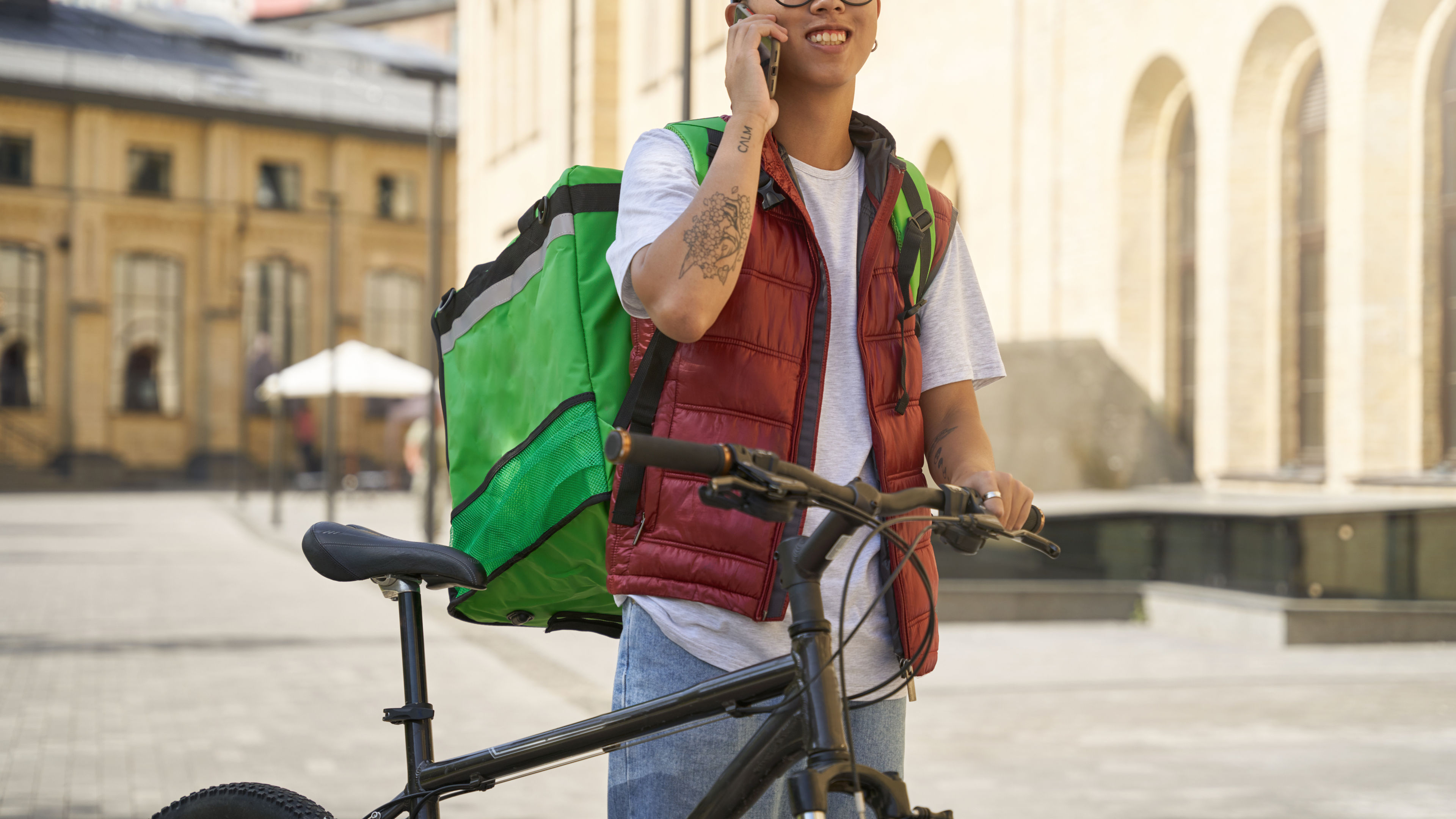 A man with a thermos bag in hand 