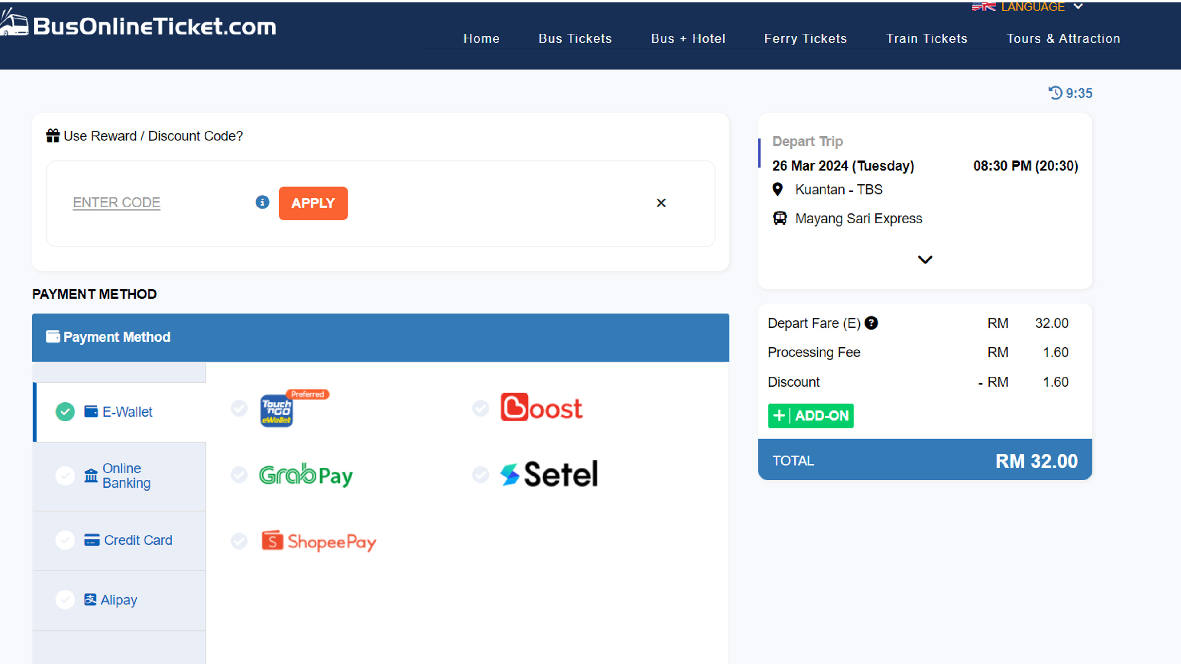How to use coupon for BusOnlineTickets