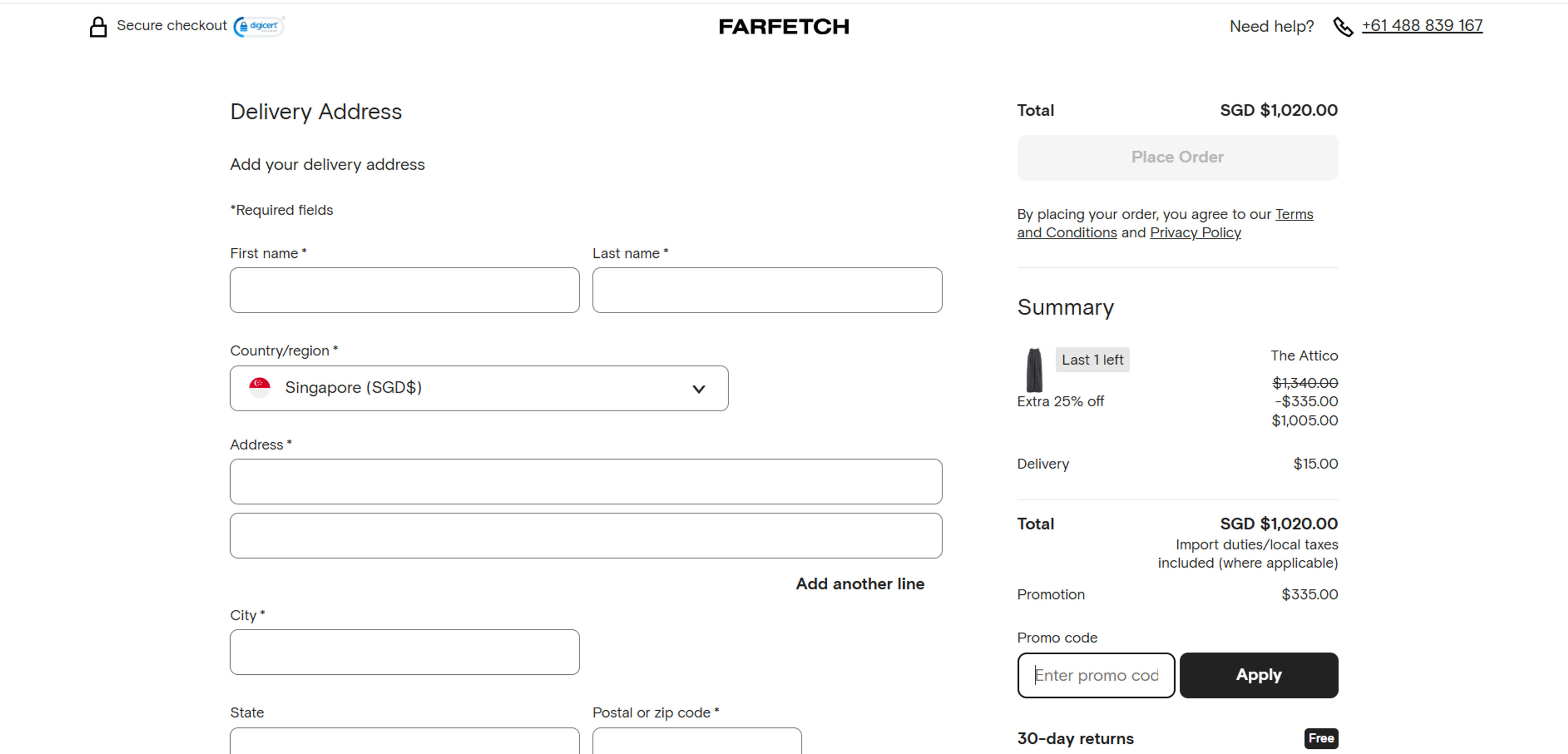 How to use coupon for Farfetch