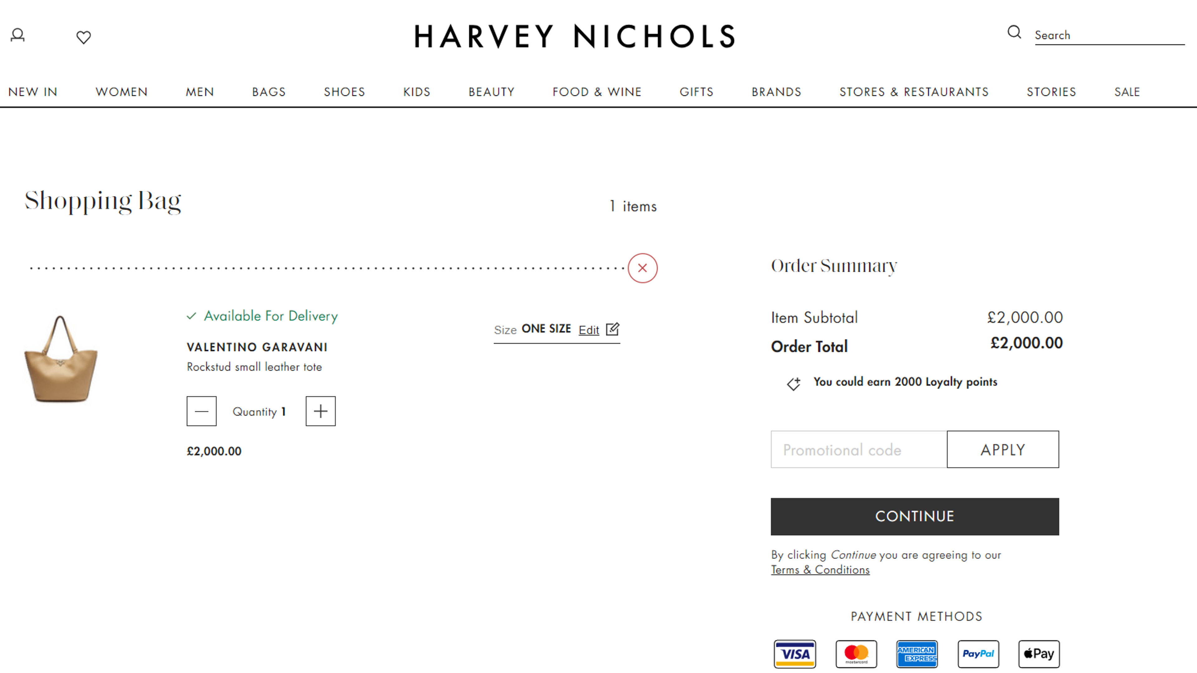 How to use coupon for Harvey Nichols