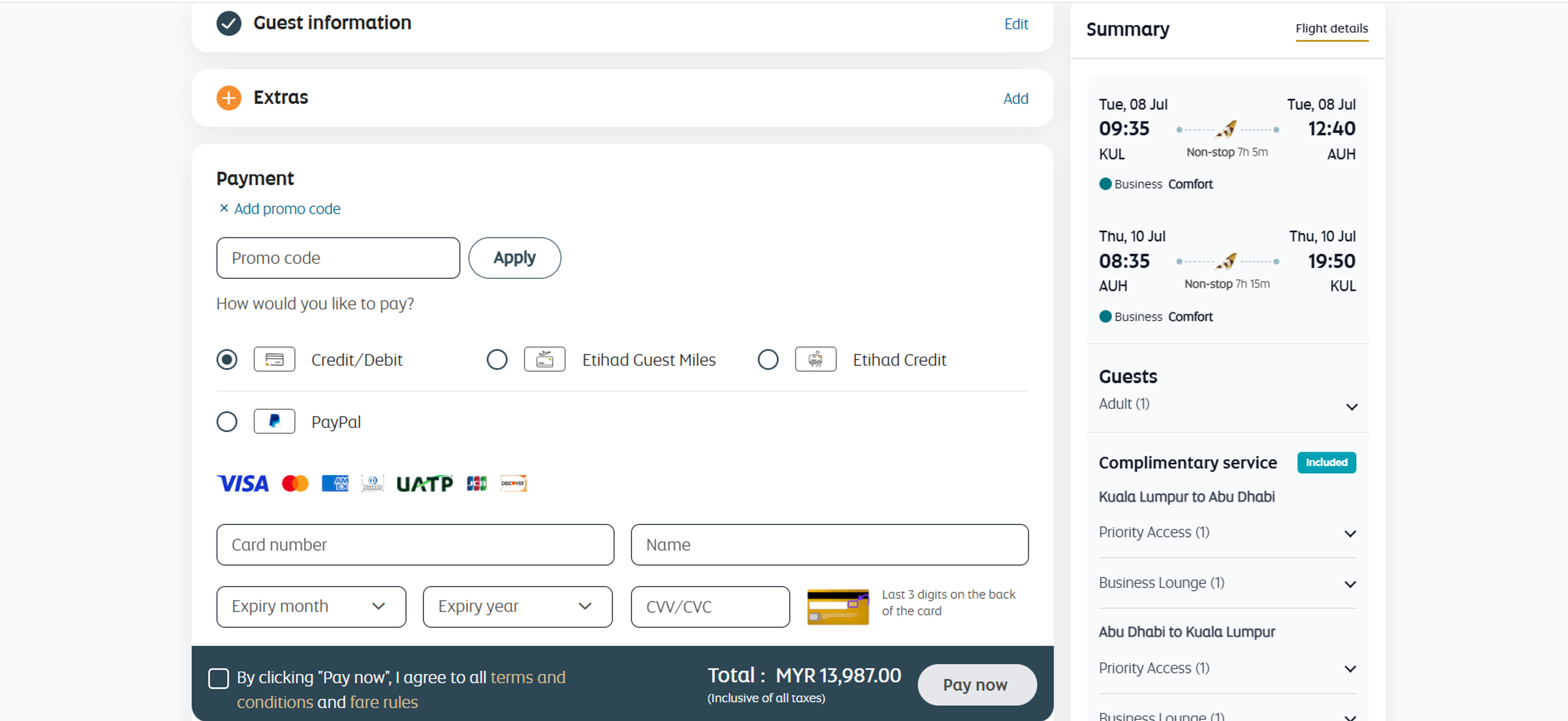 How to use Coupon for Etihad Airways