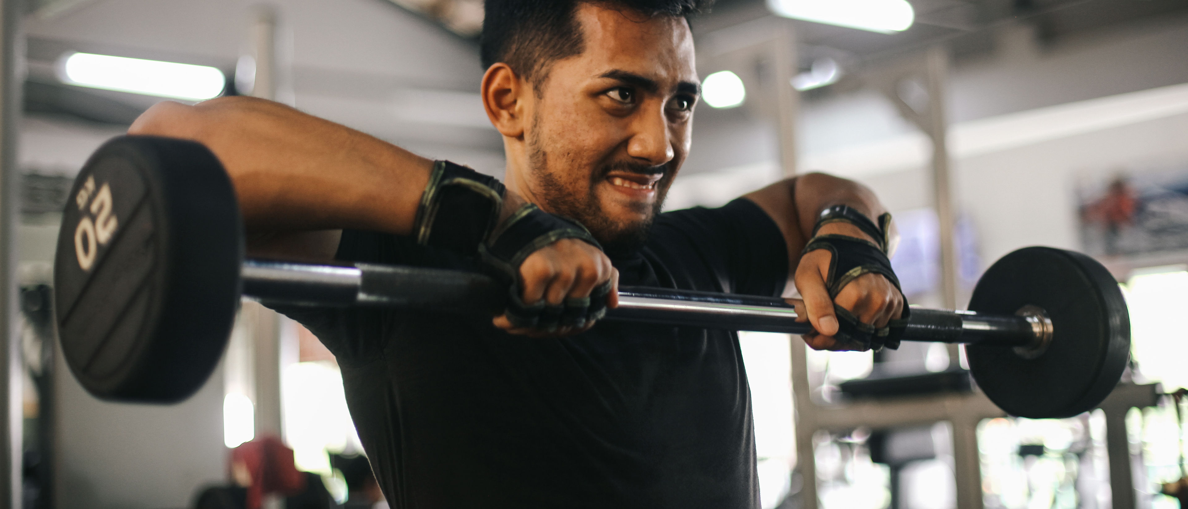 Man lifting barbell