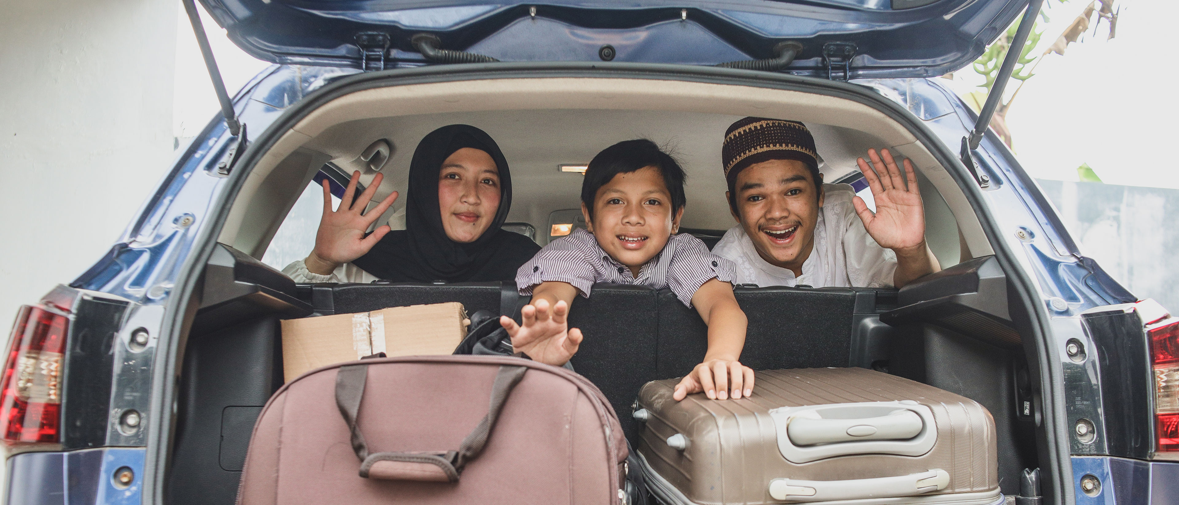 Family on a car trip