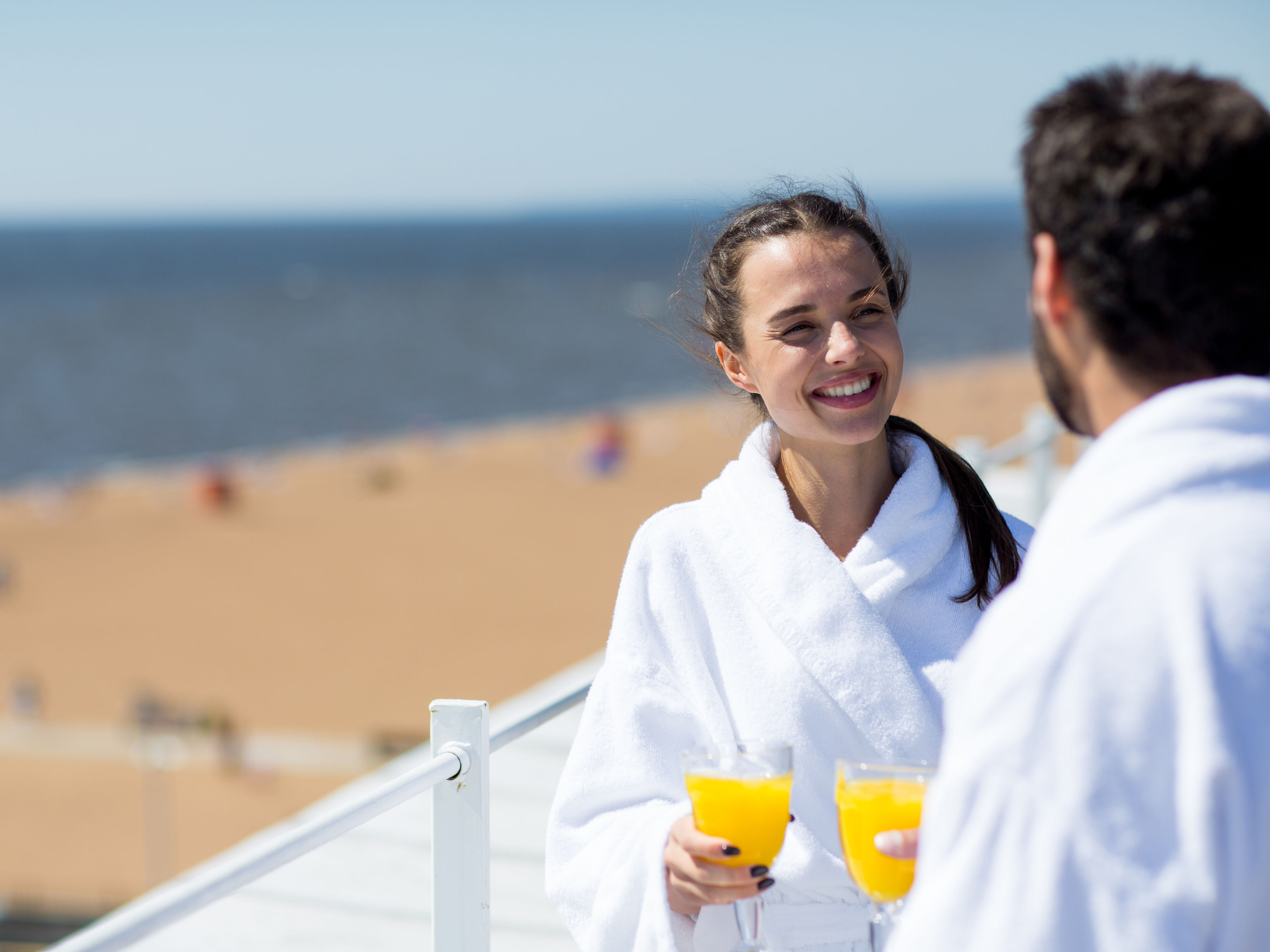 Couple enjoying stay near beachside